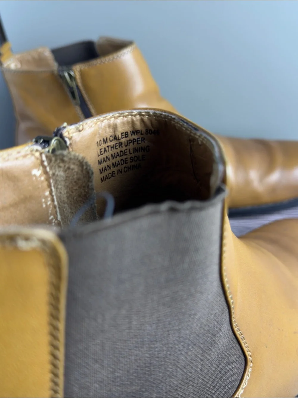 Alfani Platinum Caleb Chelsea Boots Tan Leather Side Zip Men’s Size 10 w/ Box